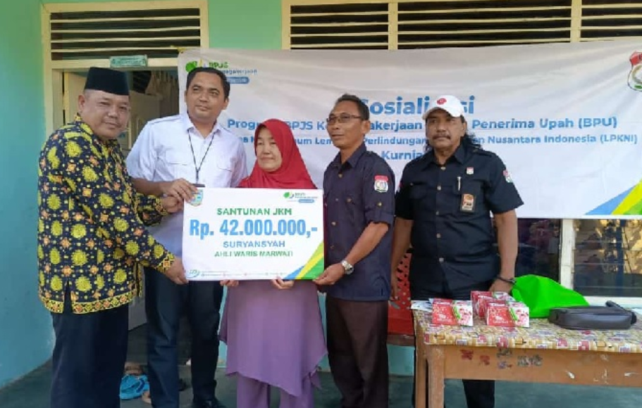 Bersama LPKNI, BPJS Ketenagakerjaan Sosialisasi Program BPU juga Serahkan Santunan