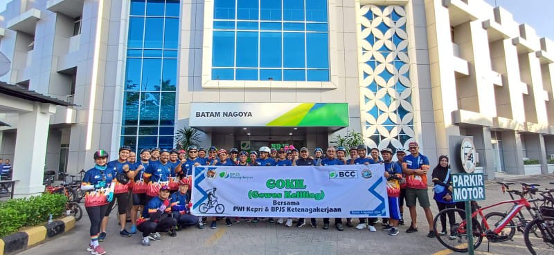 Tingkatkan Silaturahmi, BPJS Ketenagakerjaan Batam Gowes Bareng PWI Kepri