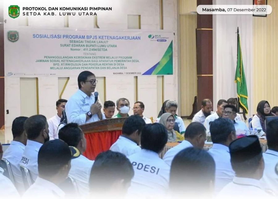 MLindungi Tenaga Kerja, Pemda Lutra Sosialisasi Program BPJAMSOSTEK bagi Aparatur Pemdes
