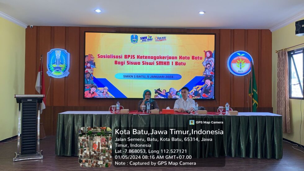 Sosialisasi BPJS Ketenagakerjaan Kota Batu Bagi Siswa Siswi SMKN 1 Batu