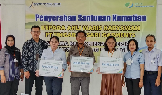 BPJS Ketenagakerjaan Ungaran Serahkan Manfaat JKK dan JKM Kepada Ahli Waris Karyawan Ungaran Sari Garments