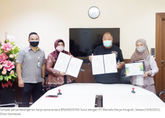 Lindungi 1.000 Karyawan, BPJAMSOSTEK Sulut dan PT Manado Karya Anugrah Teken Kerja Sama