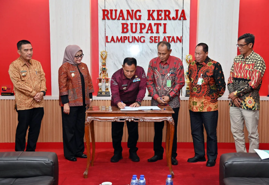 Pemkab Lampung Selatan Teken Rencana Kerja dengan BPJS Ketenagakerjaan Cabang Lampung Selatan