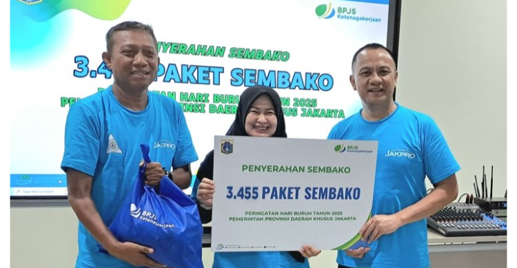 May Day 2025, BPJS Ketenagakerjaan DKI Serahkan 3.455 Paket Sembako